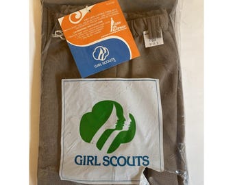 New Klopman Girl Scout Uniform Pants Size 8 Tan Brownie 1980s NOS Sealed Vintage