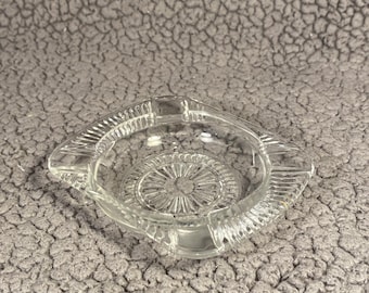 Ashtray Glass Clear Rectangular 4x5 Cigar Trinket Smoke Depression Cigarette