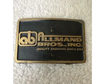 Allmand Bros Inc Quality Lighting Since 1954 DynaBuckle Metal Brass Belt Buckle
