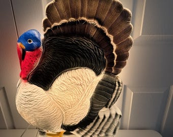 Vintage Don Featherstone Thanksgiving Turkey Blow Mold Union Products W/ CORD