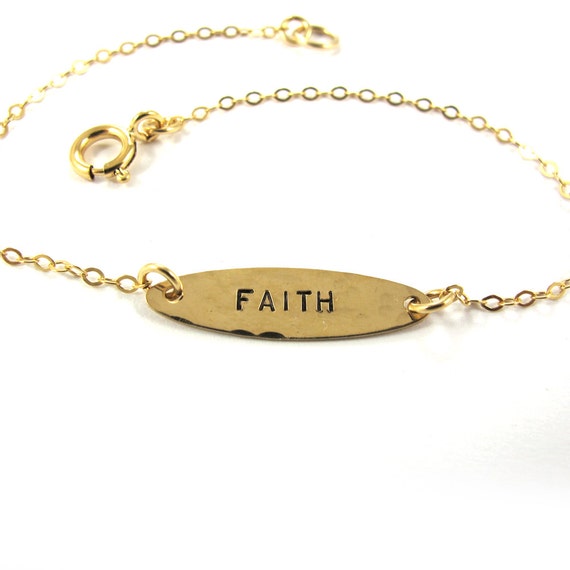 Handstamped Bracelet FAITH Bracelet 14k GoldFilled Etsy