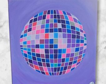 Disco ball abstract acrylic canvas art