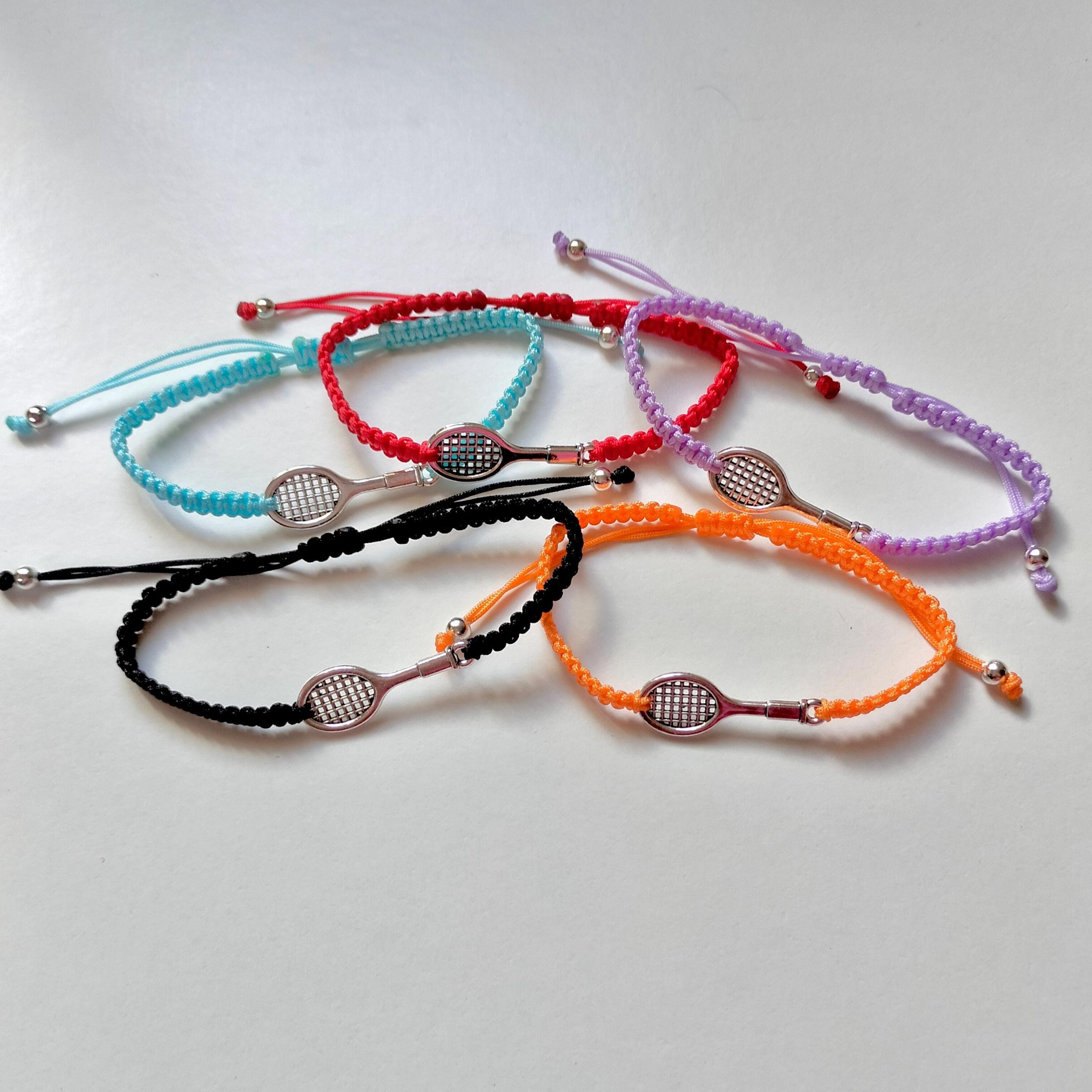 Personalized Tennis Racket Bracelet - Gift for Tennis Players, Club Friends, or Tournament Favor - Adjustable Sports Jewelry