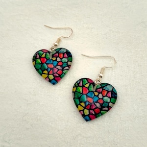Mosaic Heart Earrings