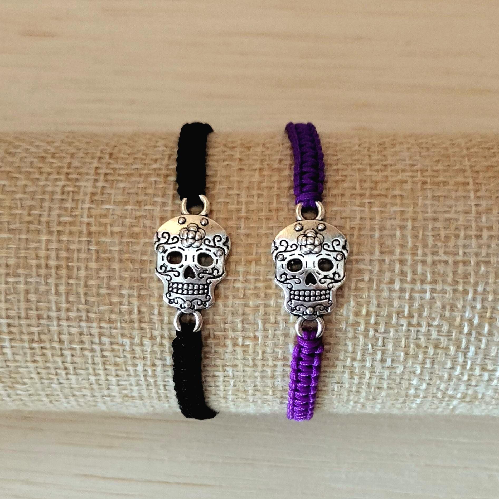 Bracciale Teschio di Zucchero (Sugar skull) Rosso/Nero/Turchese! VE