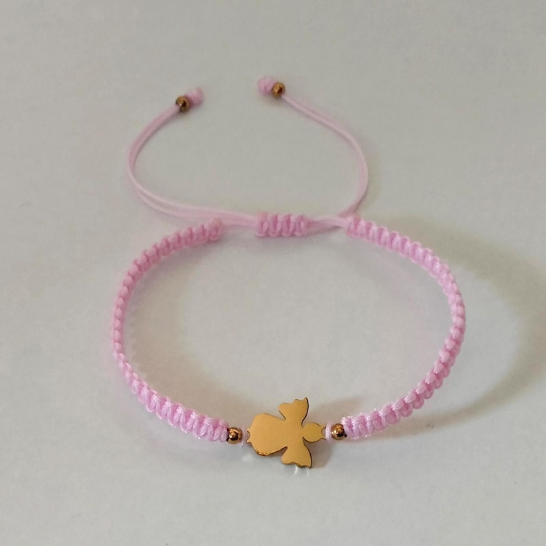 Pulsera Ángel de la Guarda de Macramé, Pulsera Personalizada con Hilo en 31 Colores, Amuleto de Protección, Regalo de Bautizo o Comunión. imagen 8