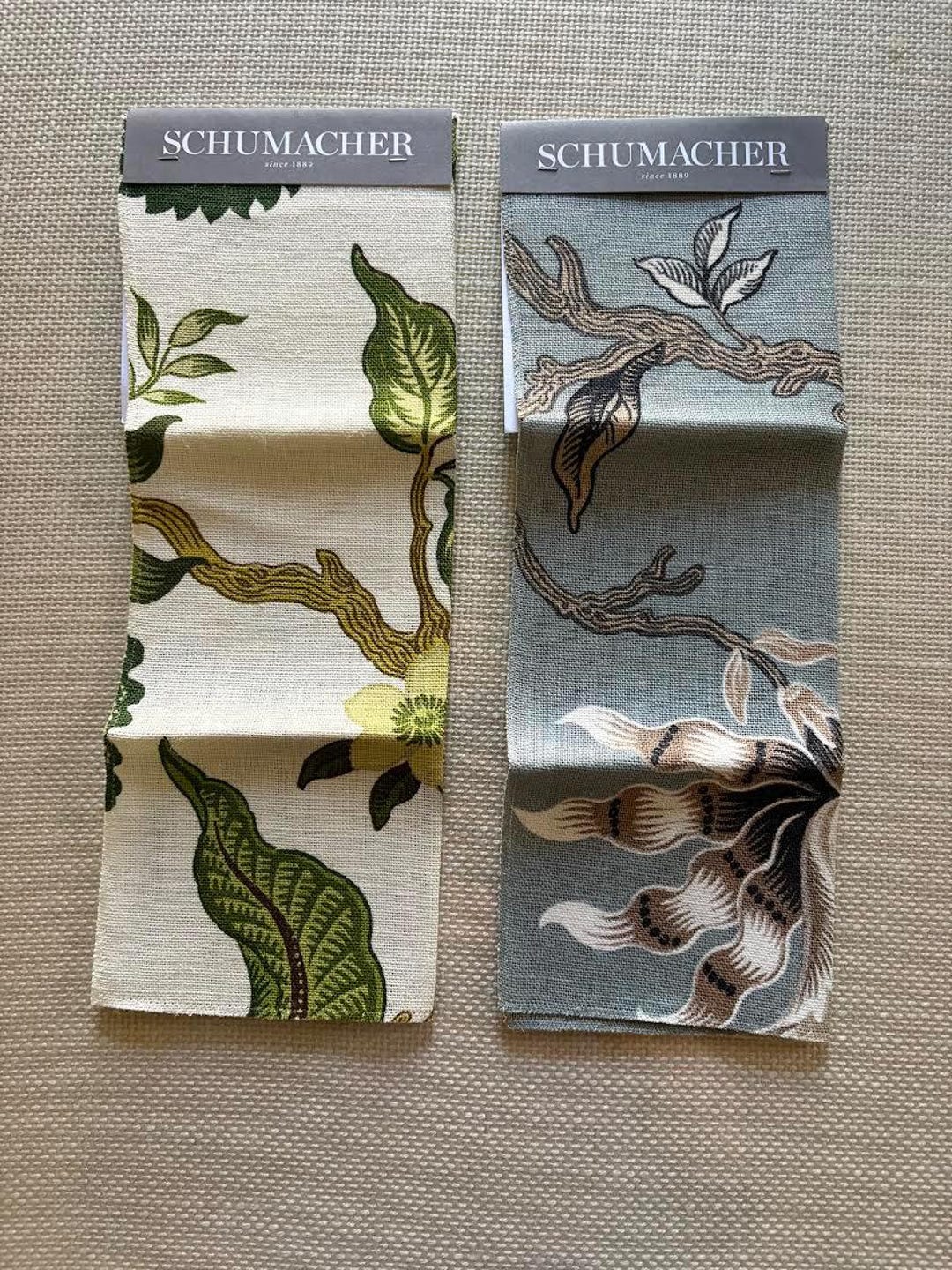 Two Schumacher Fabric Samples. Pattern "hot House" - Etsy