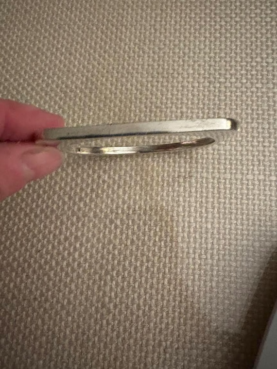 MODERNIST BANGLE; Solid Silver Square Bangle Brac… - image 7
