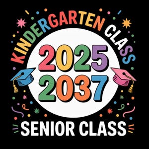 Diplôme de maternelle de 2025, classe de secondaire 2037, numérique PNG.