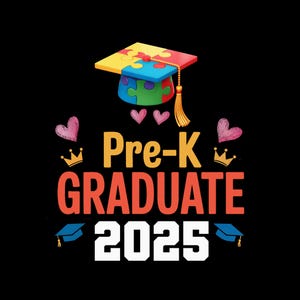 Png Svg diplômé préscolaire 2025, Svg diplômé préscolaire, drôle d'idée cadeau pour l'obtention du diplôme de fin d'école, autisme PNG & SVG Cricut