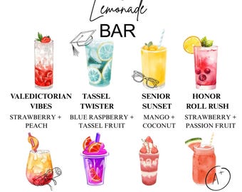 Graduation Party Lemonade Bar Menu