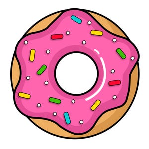 Donut SVG, Doughnut Svg, Donut Clipart, Donut with Sprinkles, Pink Icing, Cricut, Silhouette, SVG Cutting File