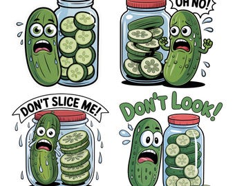 Funny Pickle Lover Png Set, Pickle Jar Png, Canning Pickles Homesteading Gardening, Pickle PNG, T-Shirt Design, 4 Png, Digital Download