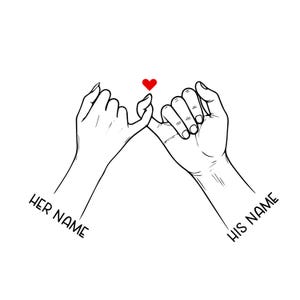 SVG personalizado de manos tomadas de la mano, diseño de camiseta de pareja SVG, regalo para pareja, pareja enamorada Svg, regalo de aniversario, personalizar con nombres, fechas