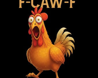 Grappige F-Caw-F kip, png PNGEgg | Screaming Rooster Meme Clipart | Digitale kunst Crazy Hen | Shirtontwerp boerderijdieren downloaden
