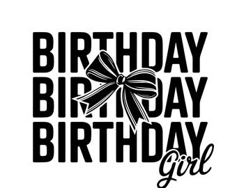 Birthday Girl Shirt SVG Birthday Girl Shirt Png Preppy Coquette Bow Birthday Shirt svg png Birthday svg Cut File for Cricut Sublimation