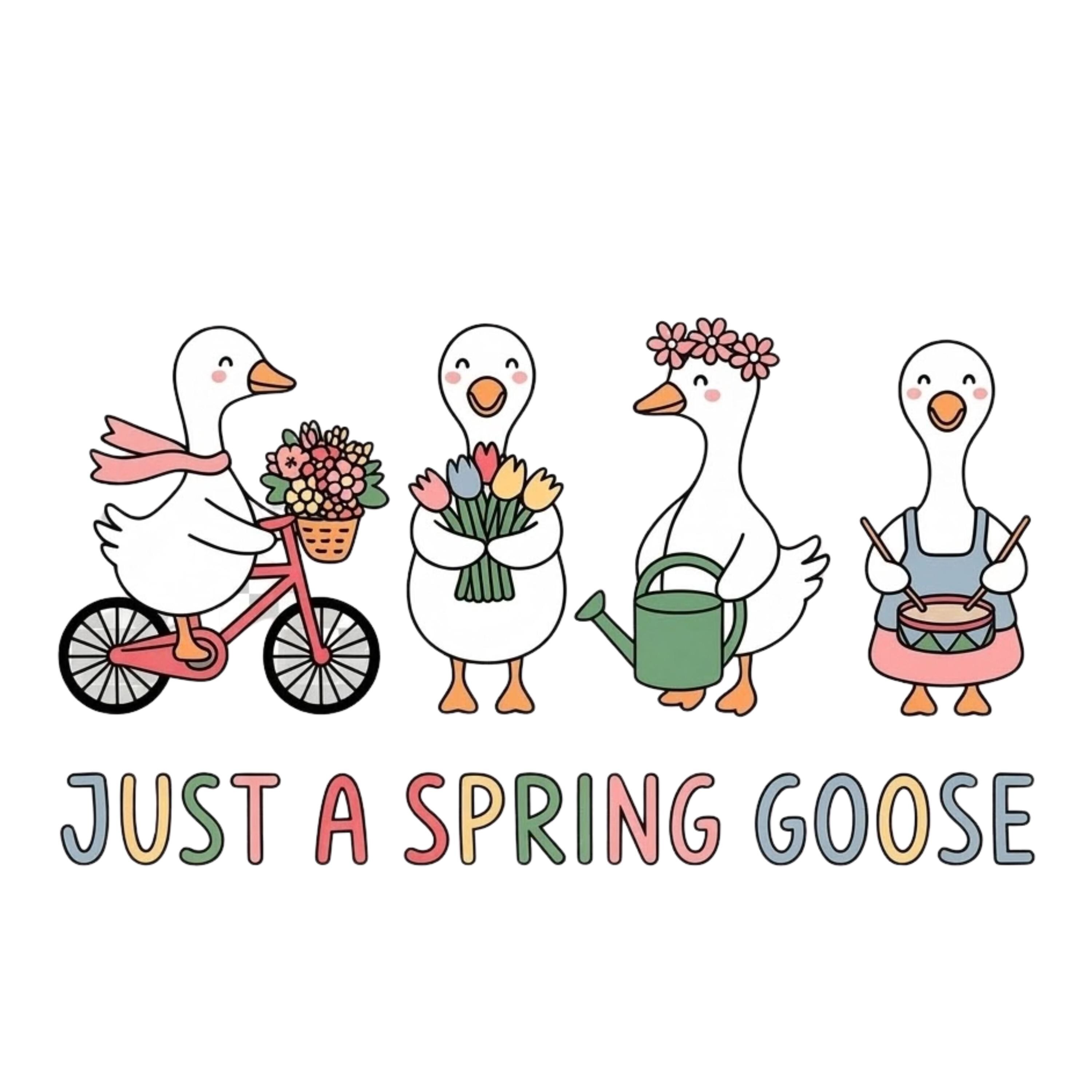 Springtime Goose Just A Spring Goose PNG | Cute Goose Spring Design | Vintage Farm Duck ...