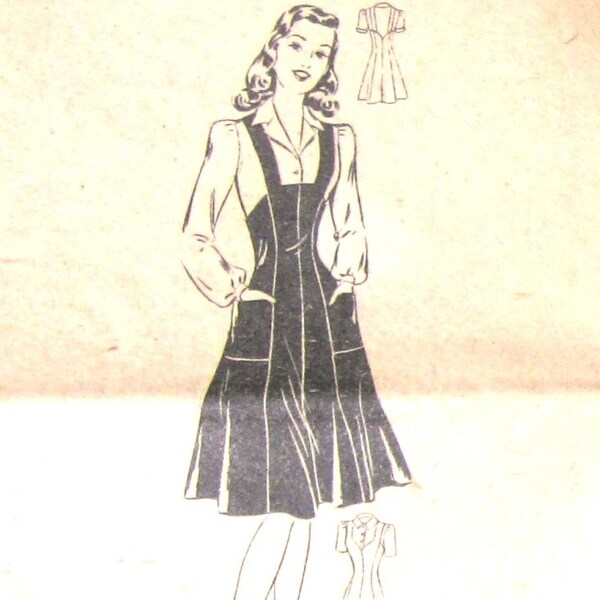1940er Jahre Schnittmuster f&uuml;r &auml;rmellose Pullover Kleid und Bluse Gr&ouml;&szlig;e 18 / 36 B&uuml;ste