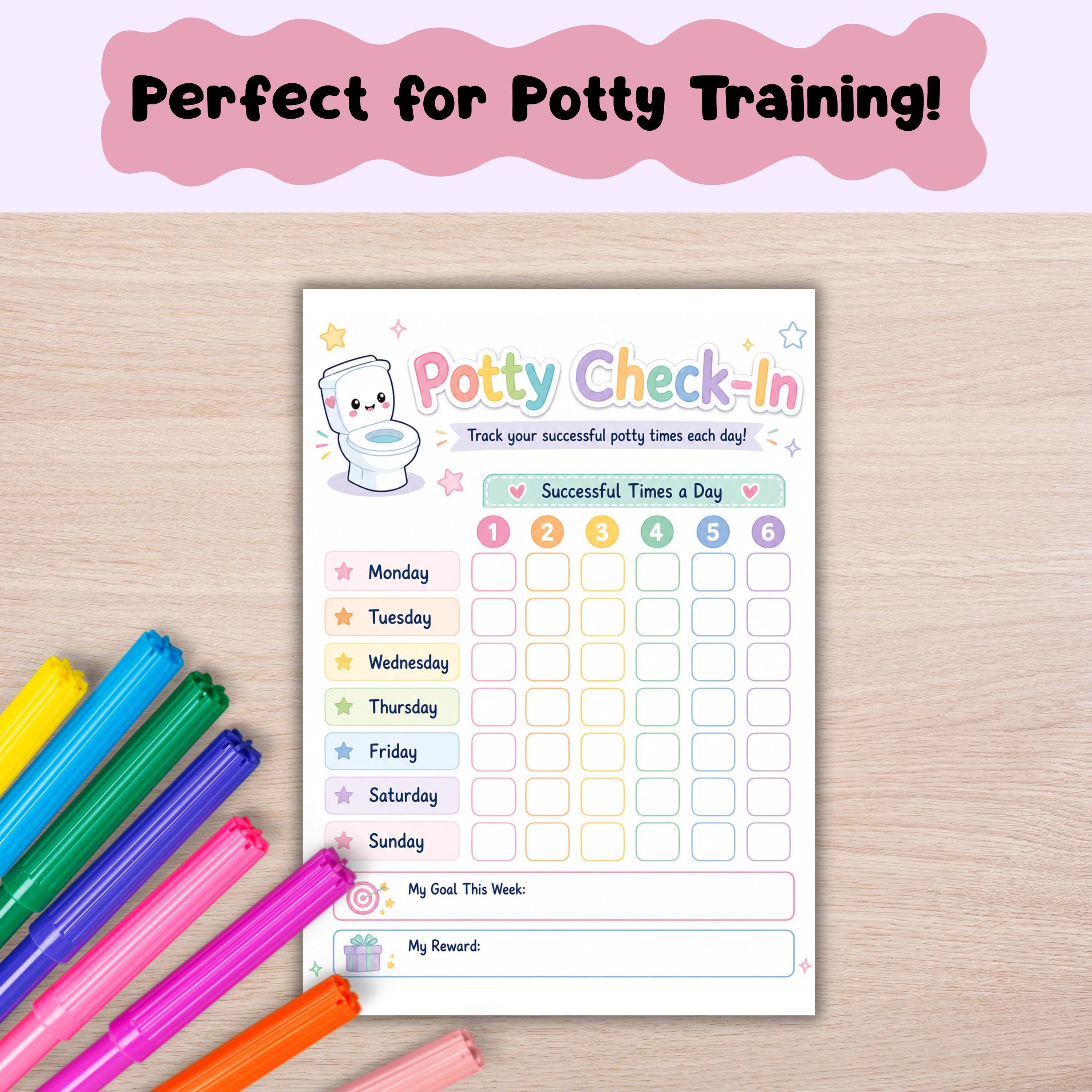 Potty Training Tracker | Children Daily Potty Check in Reward Chart ...