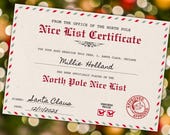Santa Claus Nice List Certificate | Christmas Editable Award | Personalised North Pole Letter | Christmas Eve Stocking Filler Gift