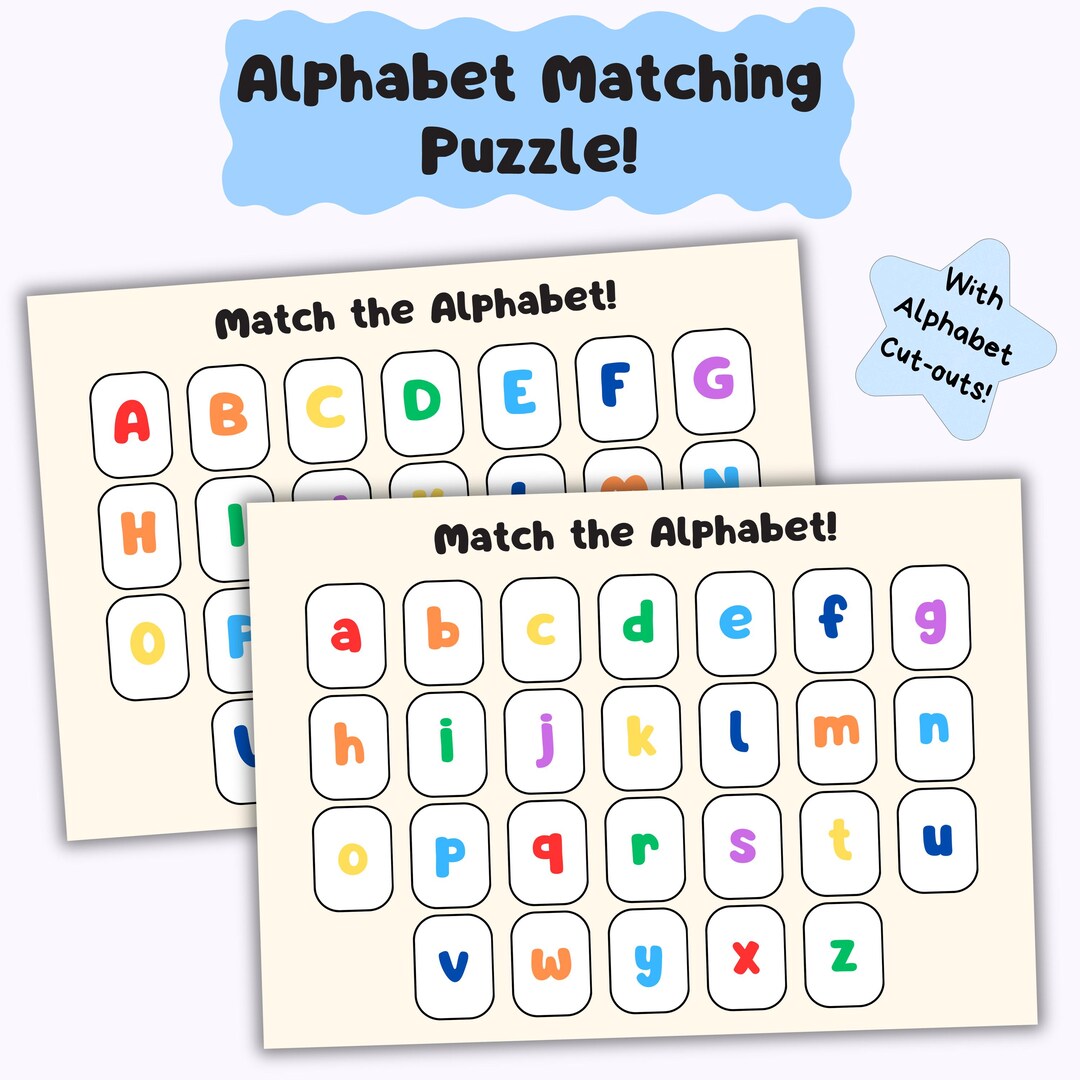 Alphabet Matching Puzzle Game | Fun Kids Uppercase Lowercase Letter ...