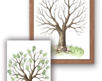 Árbol genealógico digital imprimible al instante / Libro de visitas, para familiares, nacimientos, bodas, aniversarios y regalos familiares