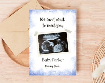 Pregnancy Ultrasound Announcement | Editable Pregnancy Announcement Template | Ultrasound Keepsake Design | Digital Printable Pregnancy Card