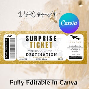 Birthday Boarding Pass Template | Surprise Trip Ticket Printable | Surprise Vacation Ticket | Vacation Birthday Airplane Ticket
