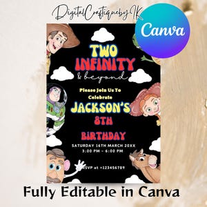 Toy Story Birthday Invitation Birthday Party Invitation Template Birthday Editable Canva DIY Birthday Invitation Digital Download