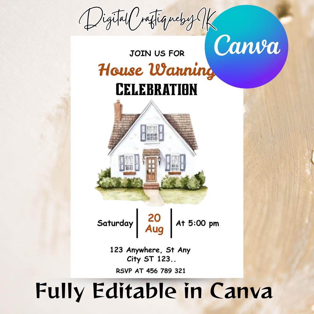 Editable House Warming Invitation, House Warming Party, Minimalist New ...