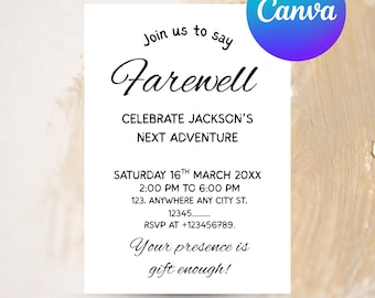 Editable Farewell Party Invitation, Going Away Party, See you later, Moving, Adventure, Instant Download, Printable Next Adventure Farewell