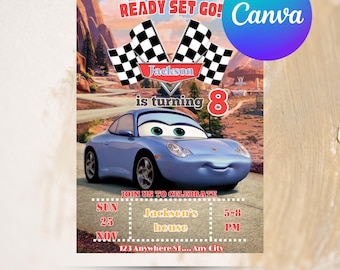Cars McQueen Invitation, Lightning Mcqueen Birthday Invitation, Cars Birthday Invitation, McQueen Mater Invitation