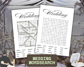 Wedding Word Search Game | Bridal Shower Fun (PDF Pattern)