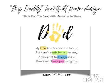 1st Father’s Day Handprint Gift | DIY Baby Handprint Art | Printable Dad Gift from Kids | My Daddy Poem | Sentimental Father’s Day Craft