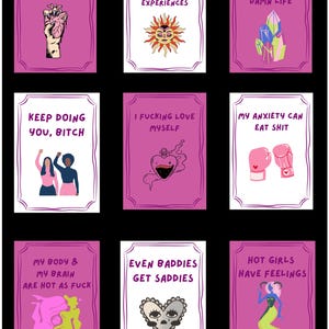 Tarjetas de afirmación de mala perra