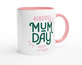 Happy Mumday Mug: Funny Gift for Mums - Colourful Ceramic Coffee Mug (UK Spelling)