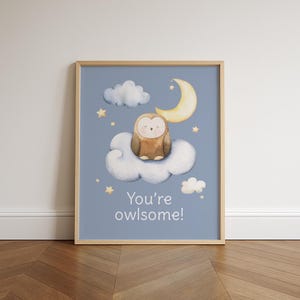Decorazione murale per cameretta "Sweet Dreams" - Poster "Sei un gufo!" / Arte con simpatici animali del bosco per la cameretta del bambino / Decorazioni per la cameretta dei bambini / Stampa giocosa per la cameretta del bambino