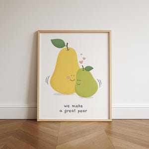 Decorazione murale per cameretta con pere – Poster "Facciamo una grande pera" / Simpatica decorazione a base di frutta per la cameretta del bambino / Decorazione per la cameretta dei bambini / Stampa divertente per la cameretta del bambino