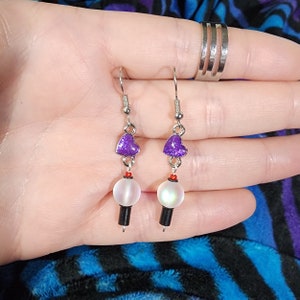 Borahae Hook Earrings (clip on version available, many style options)