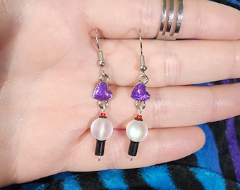 Borahae Army Bomb Hook Earrings (clip on version available, many style options)