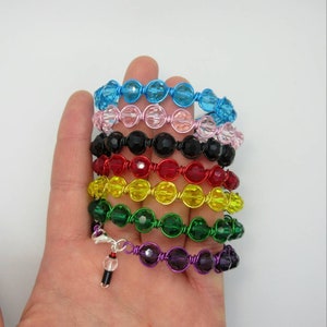 BTS Wire Wrapped Bead Bracelet (with Army Bomb charm)