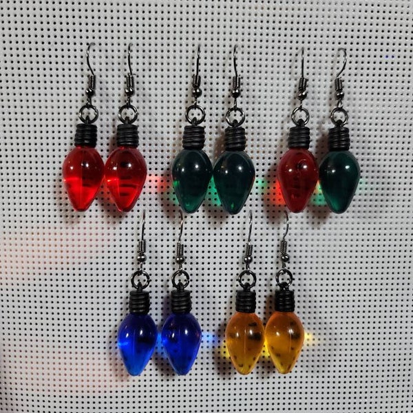 Christmas Light earrings (5 color options)