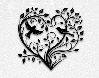 ラブツリーバードレーザーカットファイル | CNCルーター、Glowforge（デジタルダウンロード）