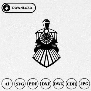 Locomotive Train Svg Dxf Files | Train Pdf Ai Files for Laser Cut | Cnc Cutting Router | Glowforge Files | Digital Vector Instant Downloads