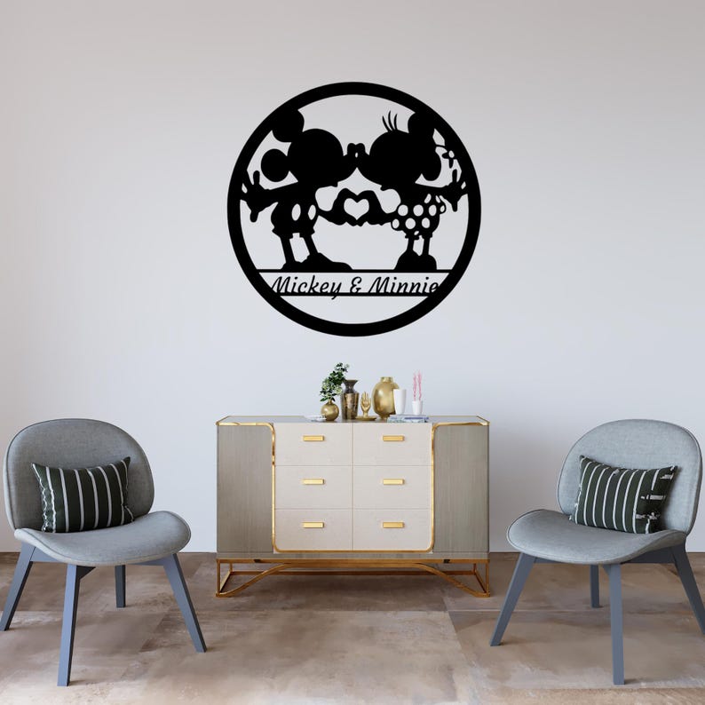 Mickey and Minnie Kissing SVG DXF Files | Laser Cut, CNC Router ...
