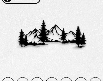 山林レーザーカットファイル｜自然風景彫刻デカール（デジタルダウンロード）