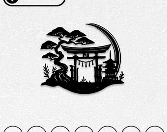 鳥居レーザーカットファイル｜日本語SVG・DXF・CNC（デジタルダウンロード）