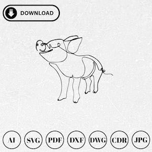 Baby Pig Wall Art Dxf Svg Files | Silhouette Pig Laser Cut Files | Laser Engraving Template | Cnc Cutting Router | Instant Digital Downloads