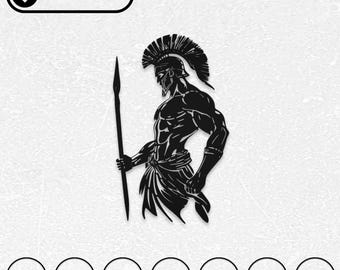 スパルタン戦士SVG DXFファイル | CNCマシン彫刻デカール用に設計
