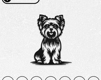 ヨークシャー・テリア犬 DXF SVG レーザーカットファイル | Glowforge 彫刻用デカール
